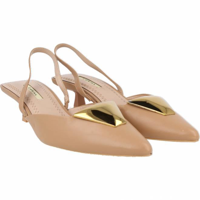 Tan Sling Kitten Heel